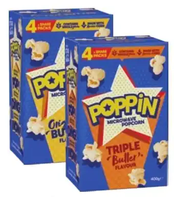 Drakes Poppin Microwave Popcorn 4 Pack 400g offer