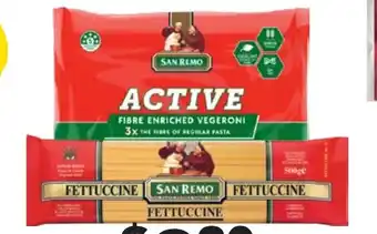 Drakes San Remo Pasta 500g or Vegeroni Pasta 375g offer