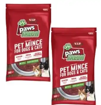 Drakes Paws Fresh Chunky Recipe Pet Mince For Dogs & Cats 1kg offer