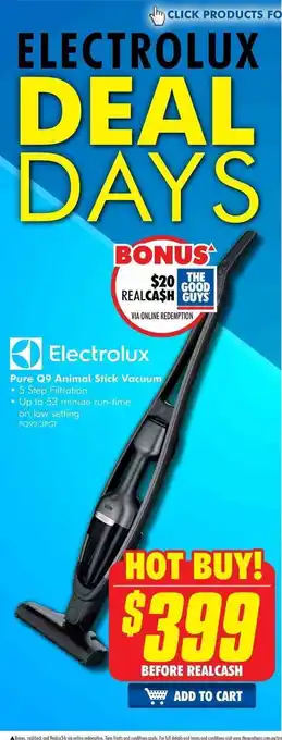 The Good Guys Electrolux - Pure Q9 Animal Stick Vacuum offer