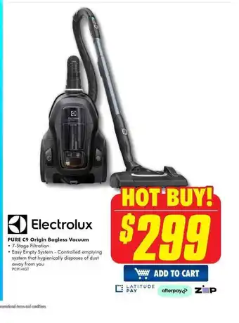 The Good Guys Electrolux - Pure C9 Origin Bagless Vacuum - PC914IGT offer