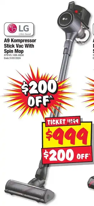 A9 Kompressor Stick Vac With Spin Mop