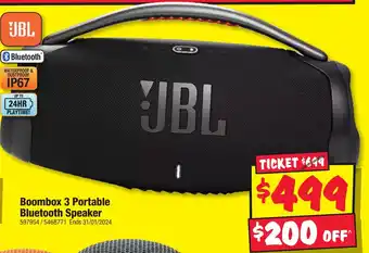 JB Hi-Fi Boombox 3 Portable Bluetooth Speaker offer