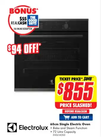 The Good Guys Electrolux - 60cm Single Electric Oven - EVE614DSD offer