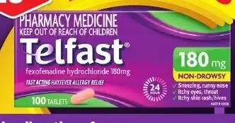 Chemist Warehouse Telfast 180mg 100 Tablets Exclusive Size offer