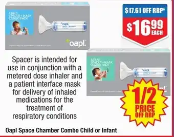 Chemist Warehouse Oapl Space Chamber Combo Child or Infant offer