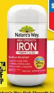Chemist Warehouse Nature's Way High Strength Iron 30 Tablets offer