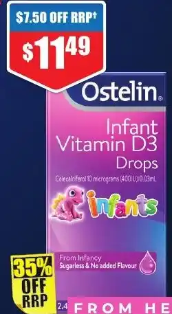 Chemist Warehouse Ostelin Infant Vitamin D3 Drops offer