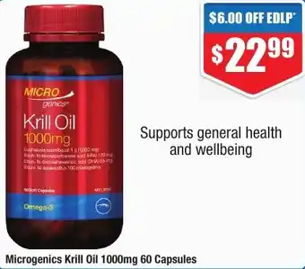 Chemist Warehouse Microgenics Krill Oil 1000mg 60 Capsules offer