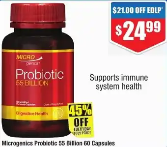 Chemist Warehouse Microgenics Probiotic 55 Billion 60 Capsules offer