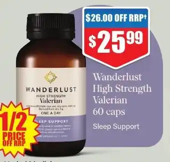 Wanderlust High Strength Valerian 60 caps
