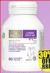 Chemist Warehouse Bio Island Lysine Step Up for Youth 60 Chewable Tablets offer