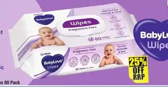 Chemist Warehouse BabyLove Everyday Wipes 80 Pack offer