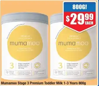 Chemist Warehouse Mumamoo Stage 3 Premium Toddler Milk 1-3 Years 800g offer