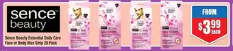 Chemist Warehouse Sence Beauty Essential Daily Care Face or Body Wax Strip 20 Pack offer