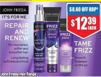 Chemist Warehouse John Frieda Hair Range offer