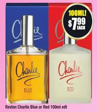 Chemist Warehouse Revlon Charlie Blue or Red 100ml edt offer