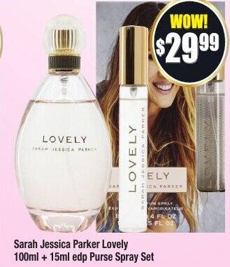 Sarah Jessica Parker Lovely 100ml + 15ml edp Purse Spray Set offer at ...