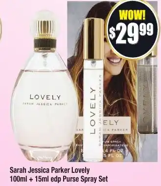 Chemist Warehouse Sarah Jessica Parker Lovely 100ml + 15ml edp Purse Spray Set offer