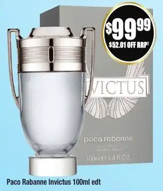 Chemist Warehouse Paco Rabanne Invictus 100ml edt offer