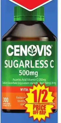 Chemist Warehouse Cenovis Sugarless C 500mg 300 Chewable Tablets offer