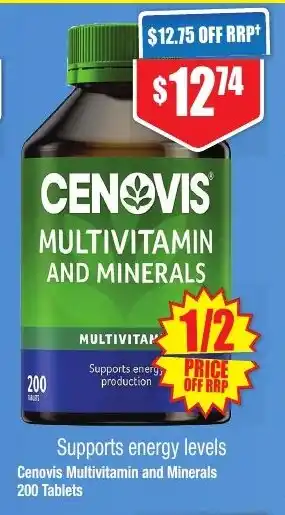 Chemist Warehouse Cenovis Multivitamin and Minerals 200 Tablets offer