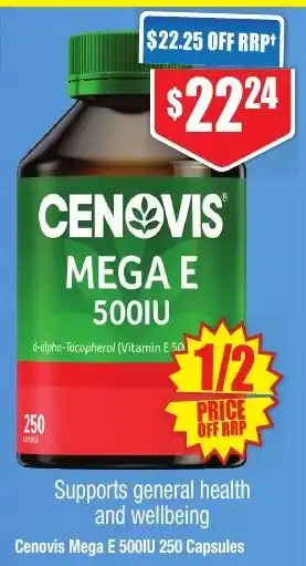 Cenovis Mega E 500IU 250 Capsules