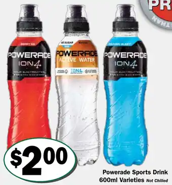 Friendly Grocer Powerade Sports Drink 600ml Varieties offer