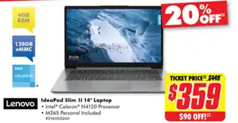 The Good Guys IdeaPad Slim 1i 14" Laptop offer