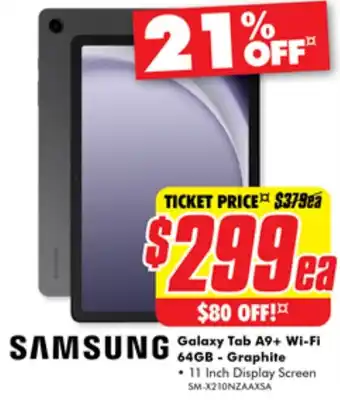 The Good Guys Galaxy Tab A9+ Wi-Fi 64GB- Graphite offer