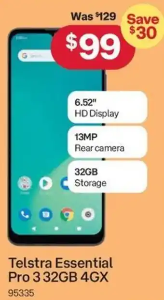Australia Post Telstra Essential Pro 3 32GB 4GX 95335 offer
