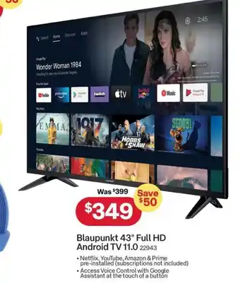 Australia Post Blaupunkt 43" Full HD Android TV 11.0 22943 offer