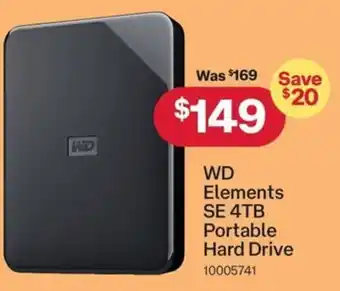 Australia Post WD Elements SE 4TB Portable Hard Drive offer