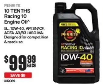 SuperCheap Auto PENRITE 10 TENTHS Racing 10 Engine Oil offer