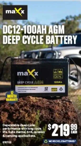 SuperCheap Auto DC12-100AH AGM DEEP CYCLE BATTERY offer
