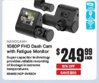 SuperCheap Auto 1080P FHD Dash Cam with Fatigue Monitor offer