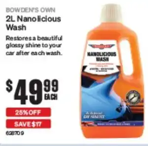 SuperCheap Auto BOWDEN'S OWN 2L Nanolicious Wash offer