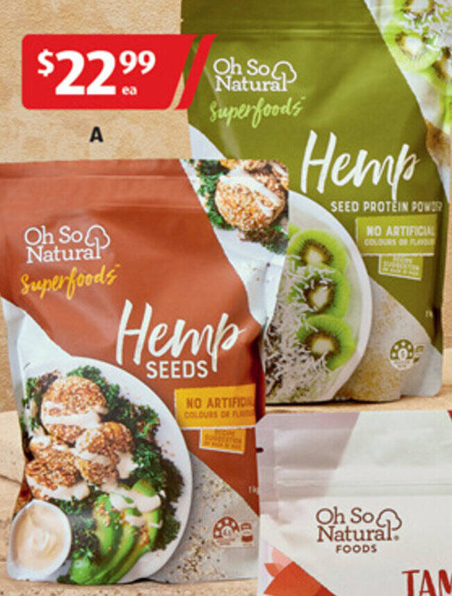 Oh So Natural Superfoods Hemp SEEDS offer at ALDI
