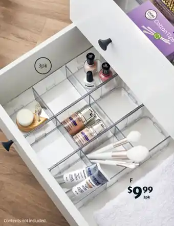 ALDI Interlocking Clear Plastic Drawer Organisers offer