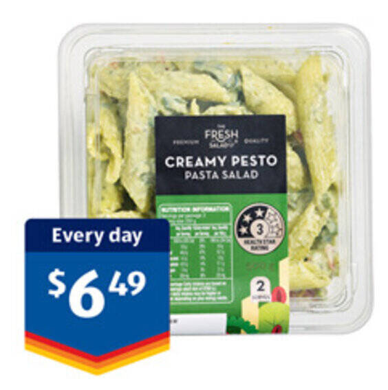 The Fresh Salad Co Creamy Pesto Pasta Salad 500g offer at ALDI