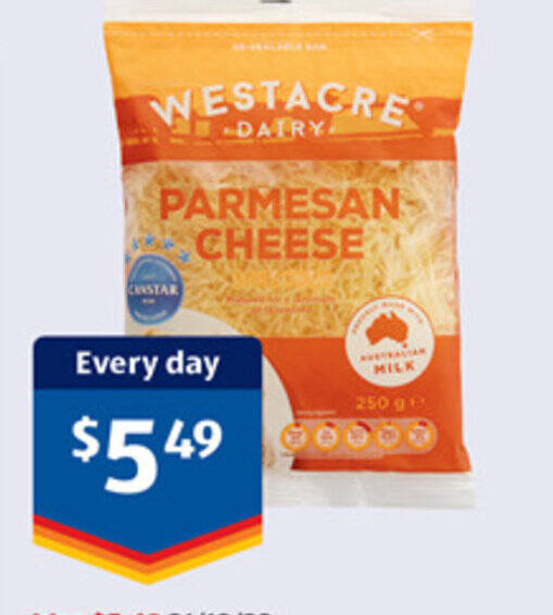 Westacre Dairy Parmesan Cheese 250g offer at ALDI