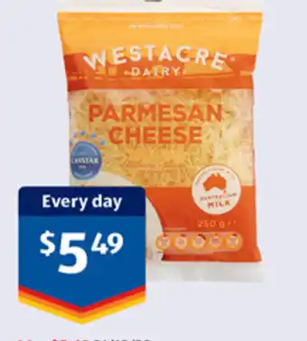 ALDI Westacre Dairy Parmesan Cheese 250g offer