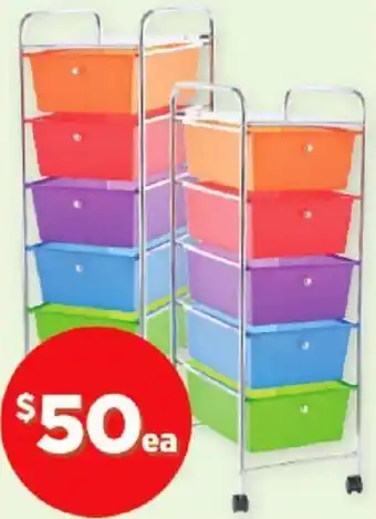 5 Drawer Rolling Organiser