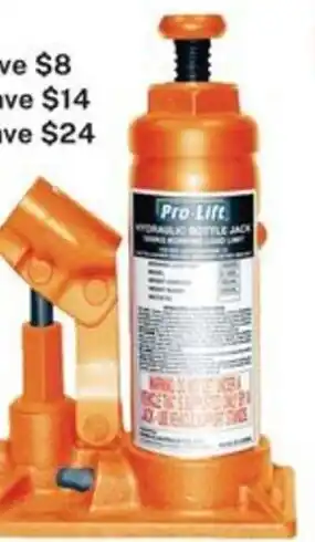 Repco Pro-Lift Bottle Jacks Pro-Lift Bottle Jacks (B-1850) $32 Save $8 (B-4000) $45 Save $14 (B-6000) $75 Save $24 offer