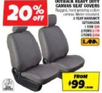 Autobarn Outback heavy duty canvas seat covers offer