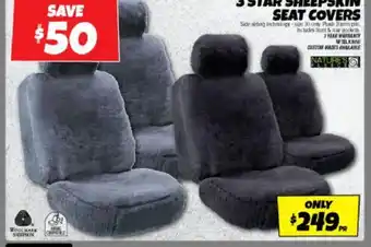 Autobarn 3 star sheepskin seat covers offer