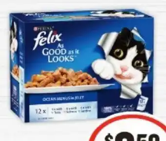 IGA Purina Felix Wet Cat Food 12x85g Selected Varieties offer