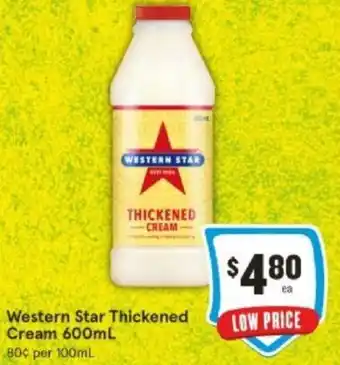 IGA Western Star Thickened Cream 600mL offer