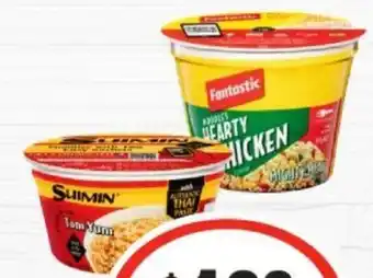 IGA Fantastic or Suimin Bowl Noodles 105-110g Selected Varieties offer
