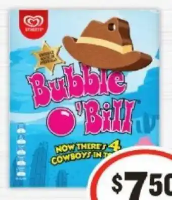 IGA Streets Bubble O'Bill 4 Pack offer
